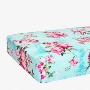 Posh Peanut Aqua Floral Crib Sheet